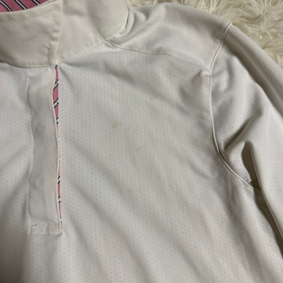 Child’s M White Beacon Hill Long Sleeve Horseback Riding Show Shirt - Picture 4 of 6